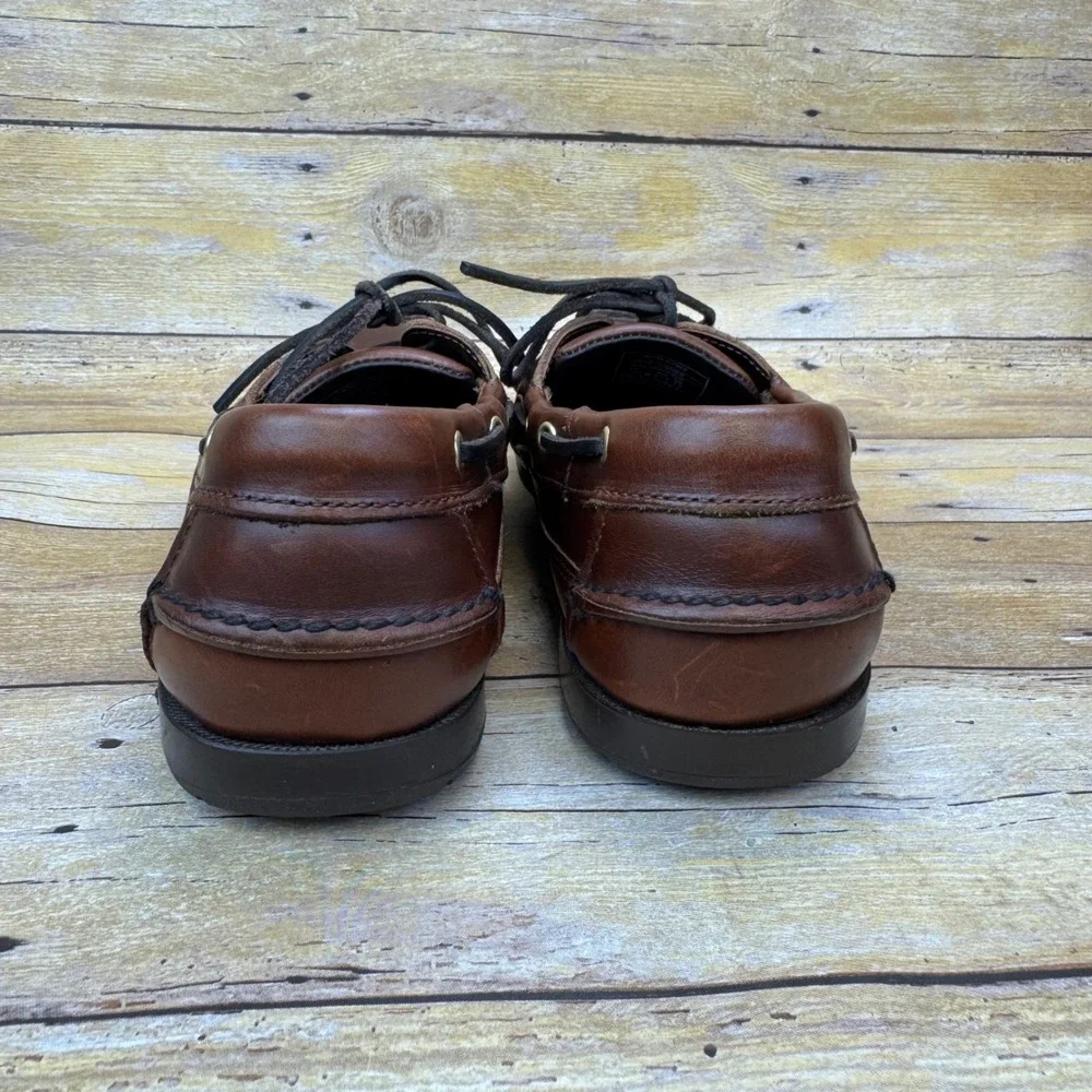 Sebago Docksides Boat Shoes Mens 8 Wide‎ Brown Leather Casual Loafers